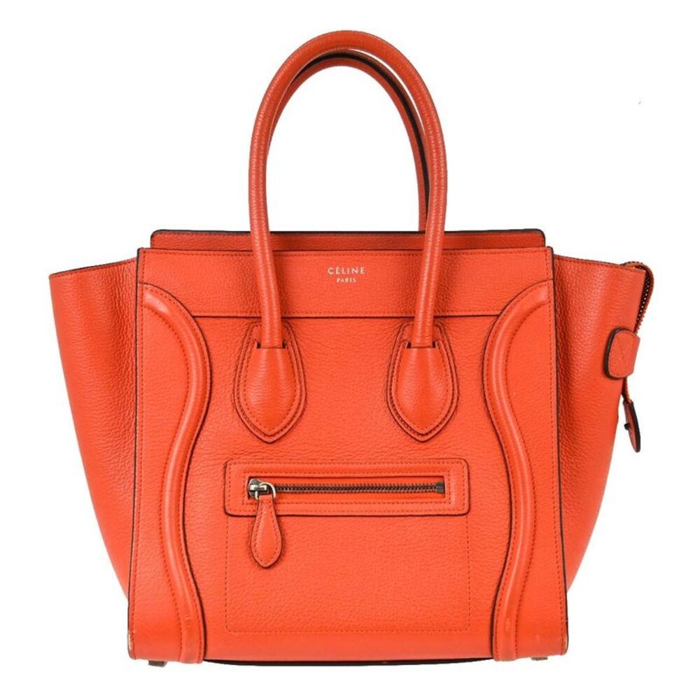 Celine Luggage Grainy Leather Red Leather Handbag